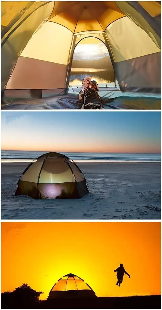 Tent Outdoor 3-4 People Automatic Anti-Storm rain 2 Double Thick Rainproof Camping Outdoor Camping Household Tent pop-up Large Cabin Beach Tent Quick Installation wate Hopeful