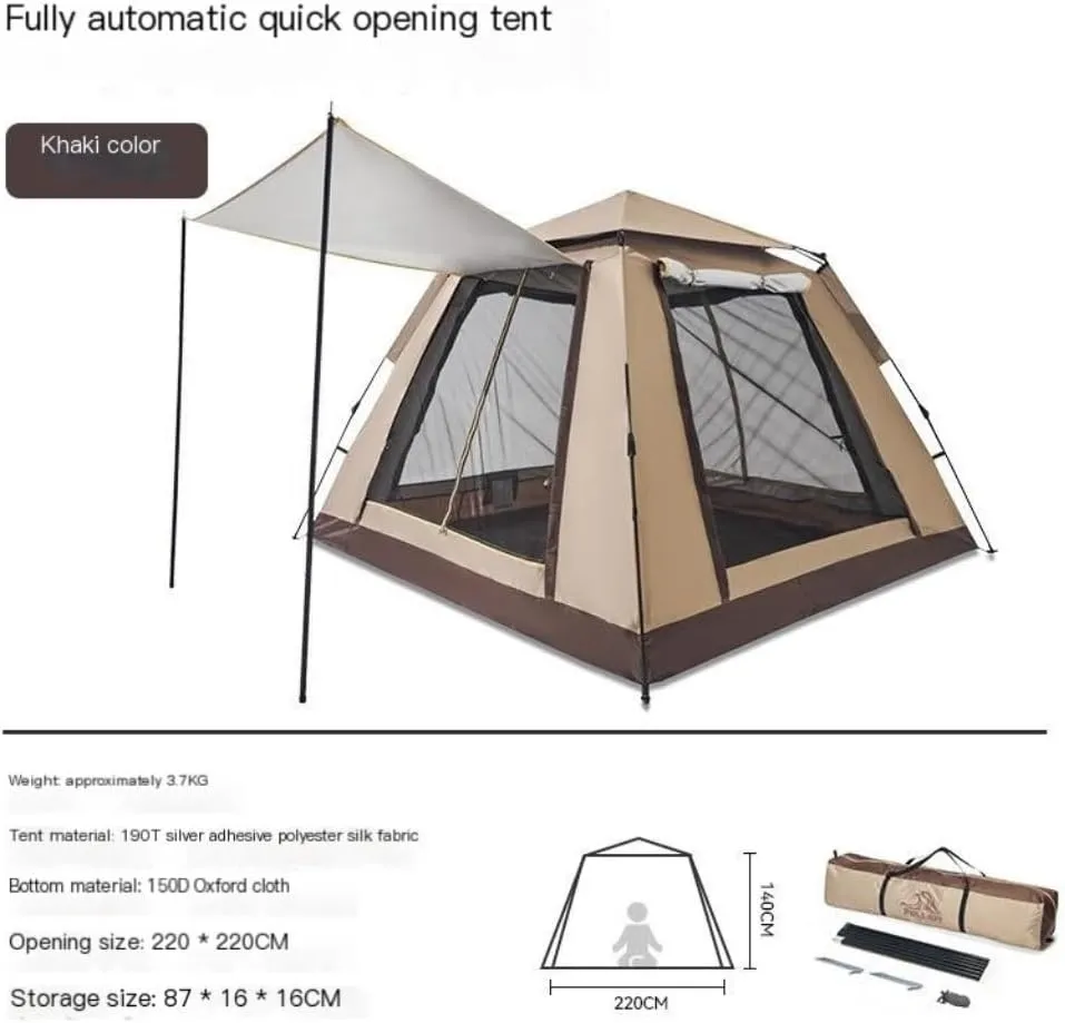 Tent Outdoor Camping Portable Tent Picnic Park Fully Automatic Double-Layer Tent Windproof and Rainproof Tent Outdoor Tent