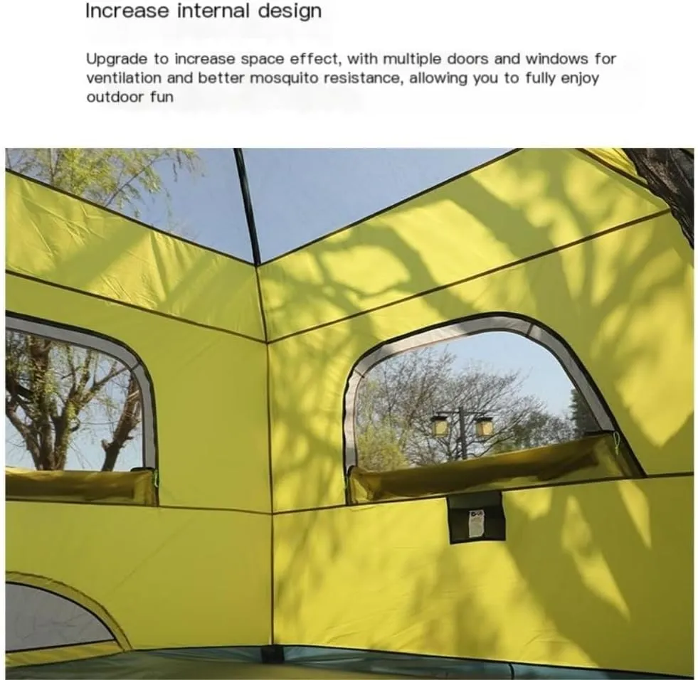 Tent Outdoor Four-Season Hand-Built Double-Layer Tent, Rainproof and Sunproof Camping Tent for Multiple People Outdoor Tent