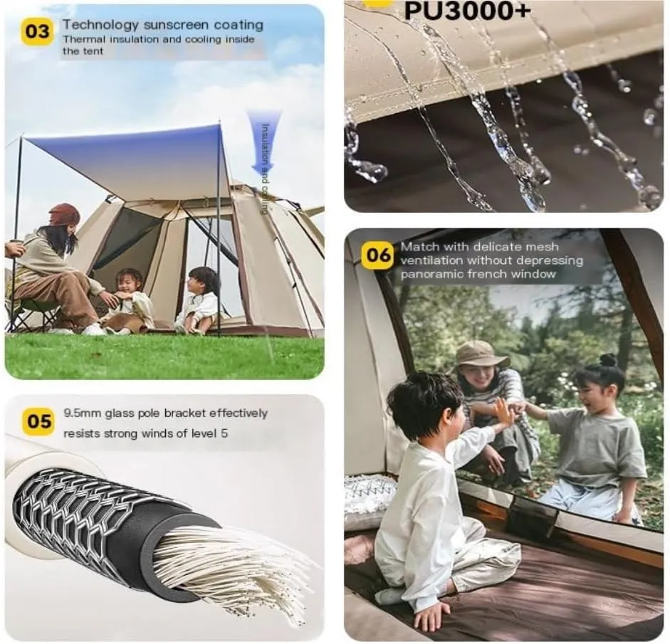 Tent Tent Outdoor Camping Windproof Tent Camping Fully Automatic Double Layer Tent Outdoor Portable Awning Outdoor Tent