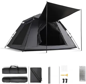 Tent Windows On All Sides,Sun Protection Blackout Tents Light and Practical Big Tent for Family Camping,Hiking Party 4 People