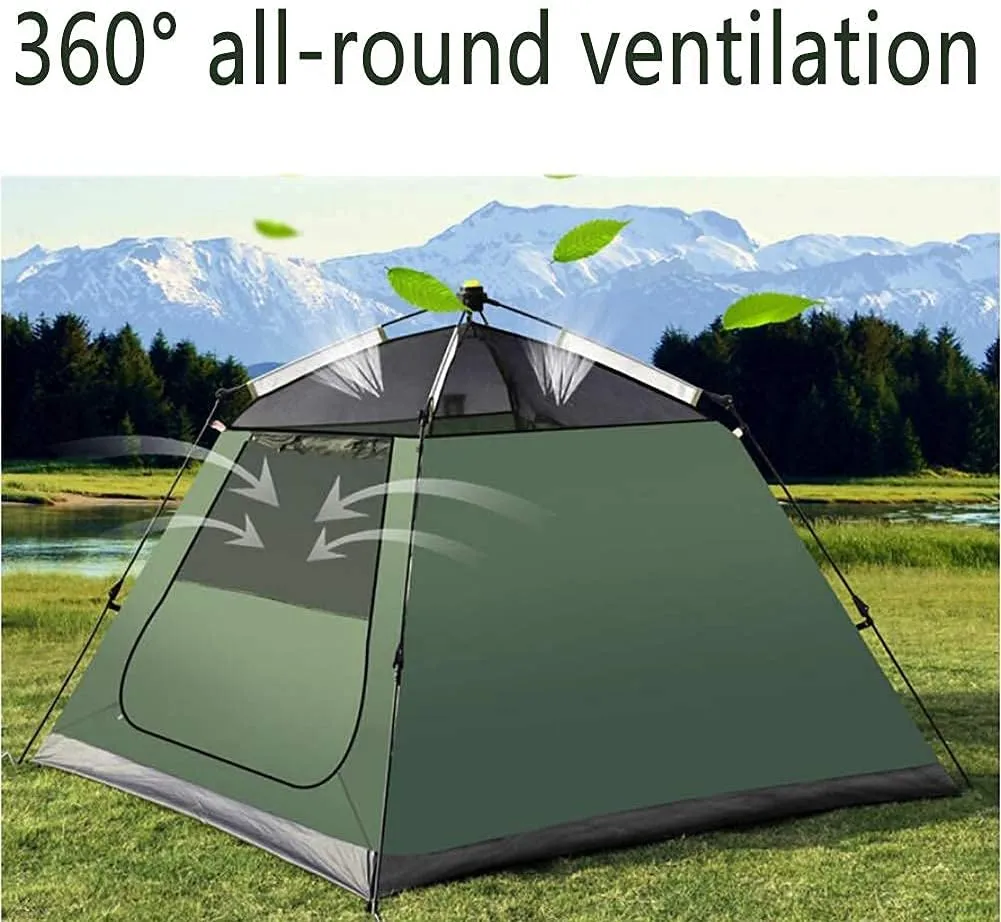 Tent,Camping Waterproof Hiking Sun Shelter,Outdoor Double Layer Easy Set Up 3-4 People Blue 86x61inch