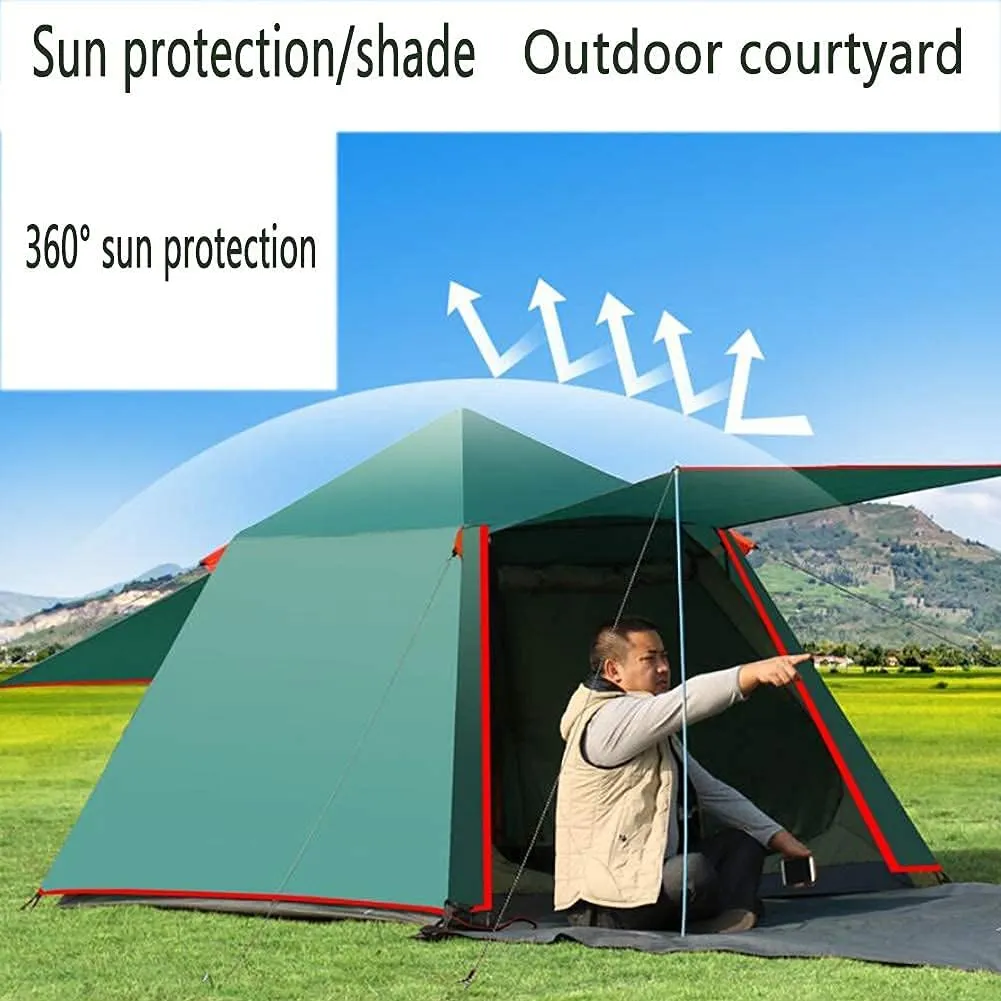Tent,Camping Waterproof Hiking Sun Shelter,Outdoor Double Layer Easy Set Up 3-4 People Blue 86x61inch