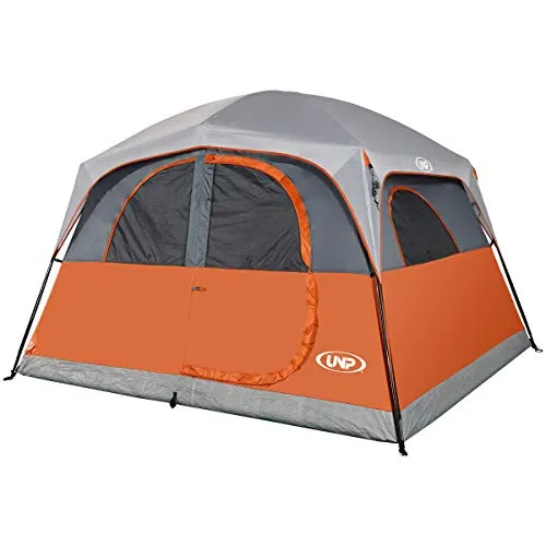 Tents 6 Person Waterproof Windproof Easy Setup,Double Layer Family Camping Tent w/ 1 Mesh Door  5 Large Mesh Windows 10X9X78inH