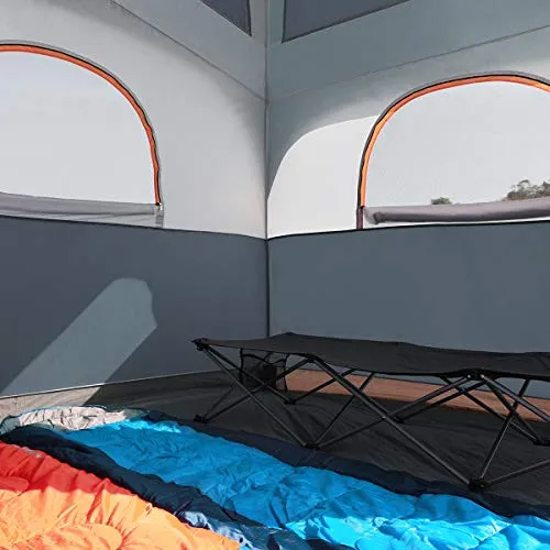 Tents 6 Person Waterproof Windproof Easy Setup,Double Layer Family Camping Tent w/ 1 Mesh Door  5 Large Mesh Windows 10X9X78inH