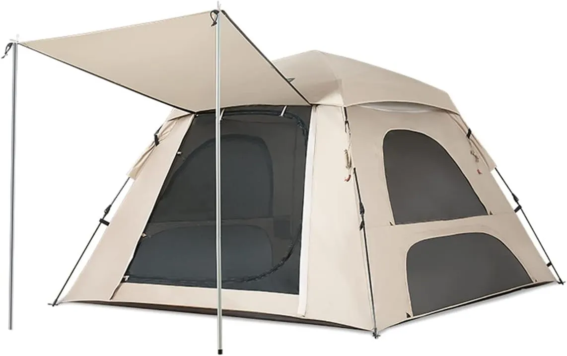 Tents for Camping 3 Person Pop Up Tent with Layer,Family Tent with Porch and 4 Mesh Windows Folding Beach Tents,Quick to Set Up Hopeful