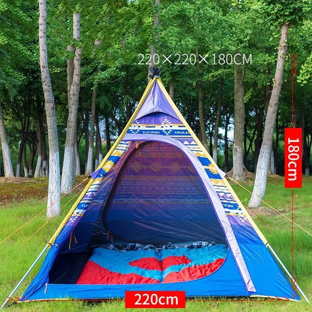 Tents for Camping Beach Tents Pyramid Shape Tent 3 Person Easy Set Up Waterproof Sunscreen Coating Aluminum Rod Instant Outdoor Tent Family Tents for Camping Hiking Traveling