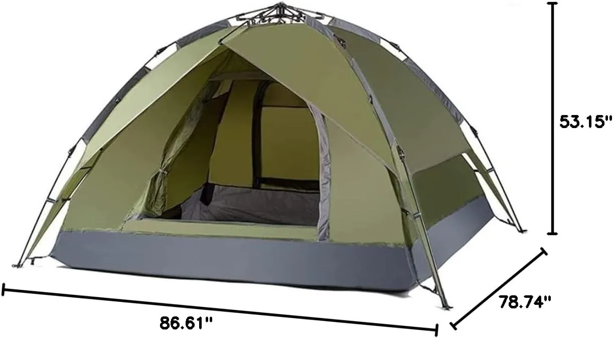 Tents for Camping Beach Tents Waterproof Foldable Camping Tent Double Layer Tent Fishing Mountaineering 3-4 Person Family Tent Outdoor Tent Family Tents for Camping Hiking Traveling