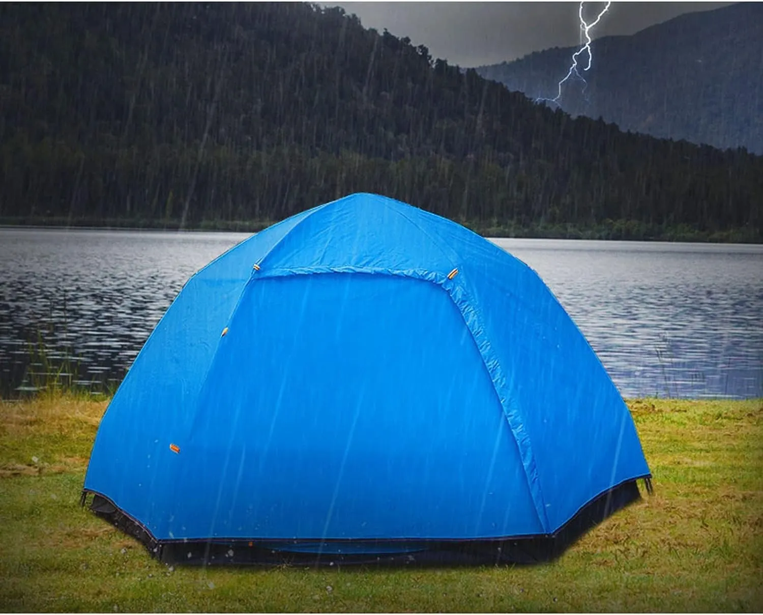 Tents Outdoor 5-8 Person Double Hex Beach Automatic Tent Camping Rainproof Tent (Orange One Size) (Blue One Size) (Orange One Size)