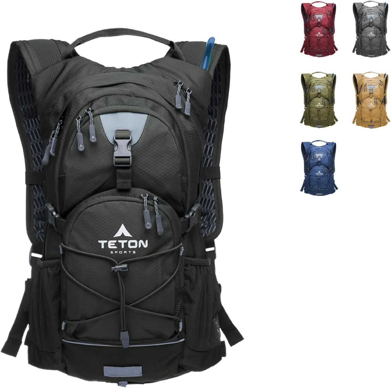 Teton Oasis Hydration Backpack – Lightweight Water Pack with Bladder for Hiking, Running, Cycling, Biking – 18L/22L Sizes – Sewn-in Rain Cover – Fits Men and Women