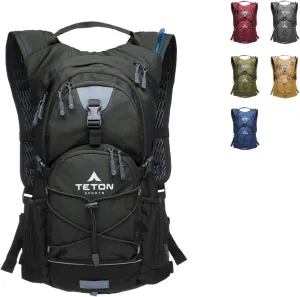 Teton Oasis Hydration Backpack – Lightweight Water Pack with Bladder for Hiking, Running, Cycling, Biking – 18L/22L Sizes – Sewn-in Rain Cover – Fits Men and Women