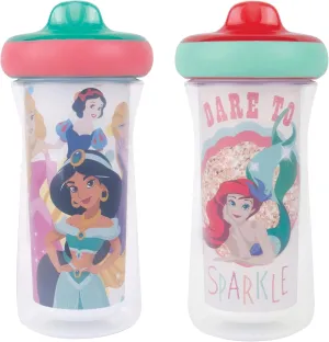 The First Years Disney Princess Kids Insulated Sippy Cups - Dishwasher Safe Spill Proof Toddler Cups - Ages 12 Months and Up - 9 Ounces - 2 Count