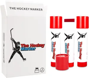 The Hockey Marker, Hockey Pucks Marking in Ice Hockey Training, Ice Hockey Accessories for Hockey Coach, 3 PCS Waterproof Oily Ice Hockey Marker with Box, Good Helper for Ice Hockey Practice
