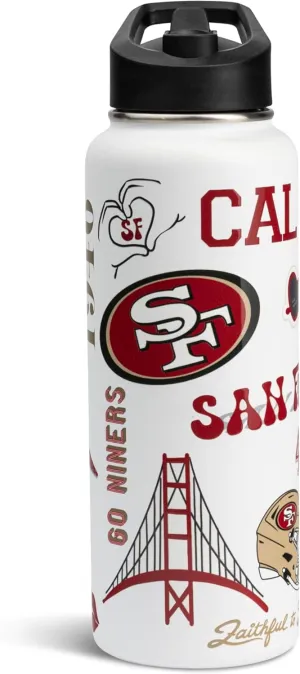The Memory Company Officially Licensed NFL 34oz Water Bottle - Premium Stainless Steel Double-Wall Insulated, Leakproof Design