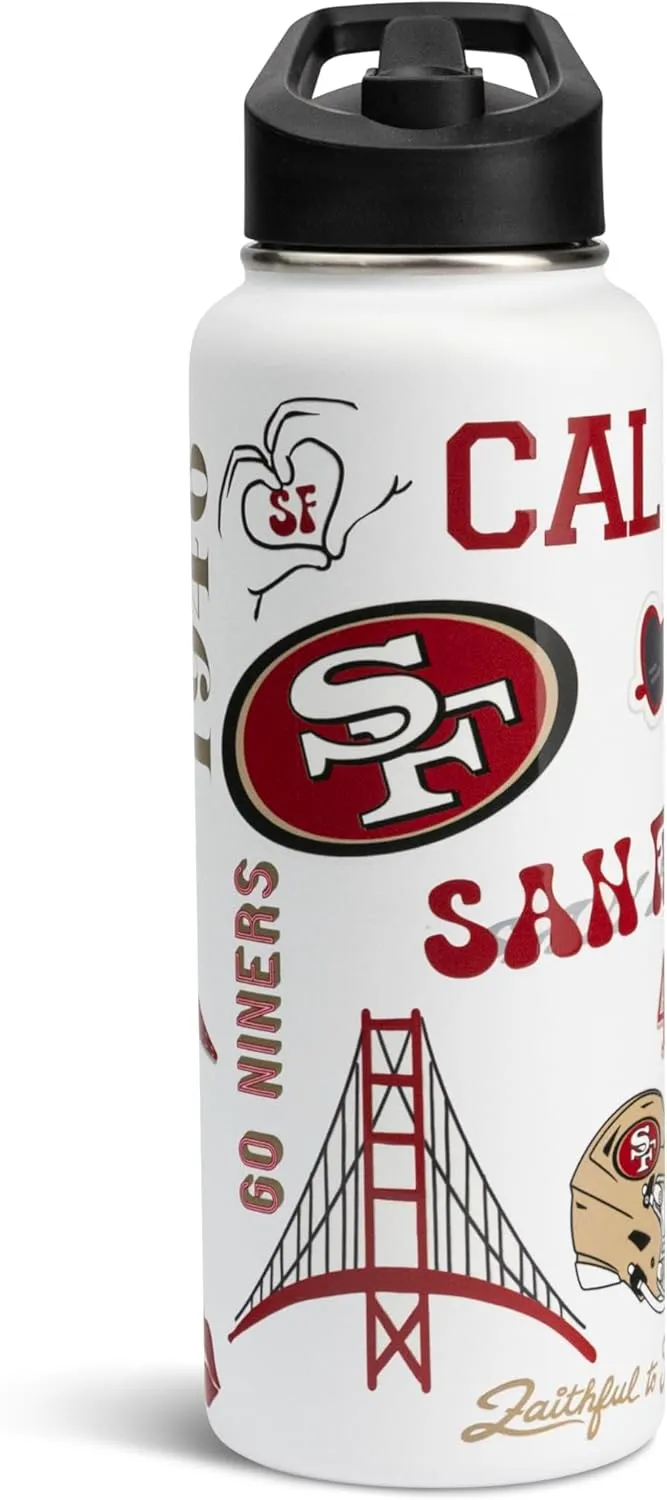 The Memory Company Officially Licensed NFL 34oz Water Bottle - Premium Stainless Steel Double-Wall Insulated, Leakproof Design