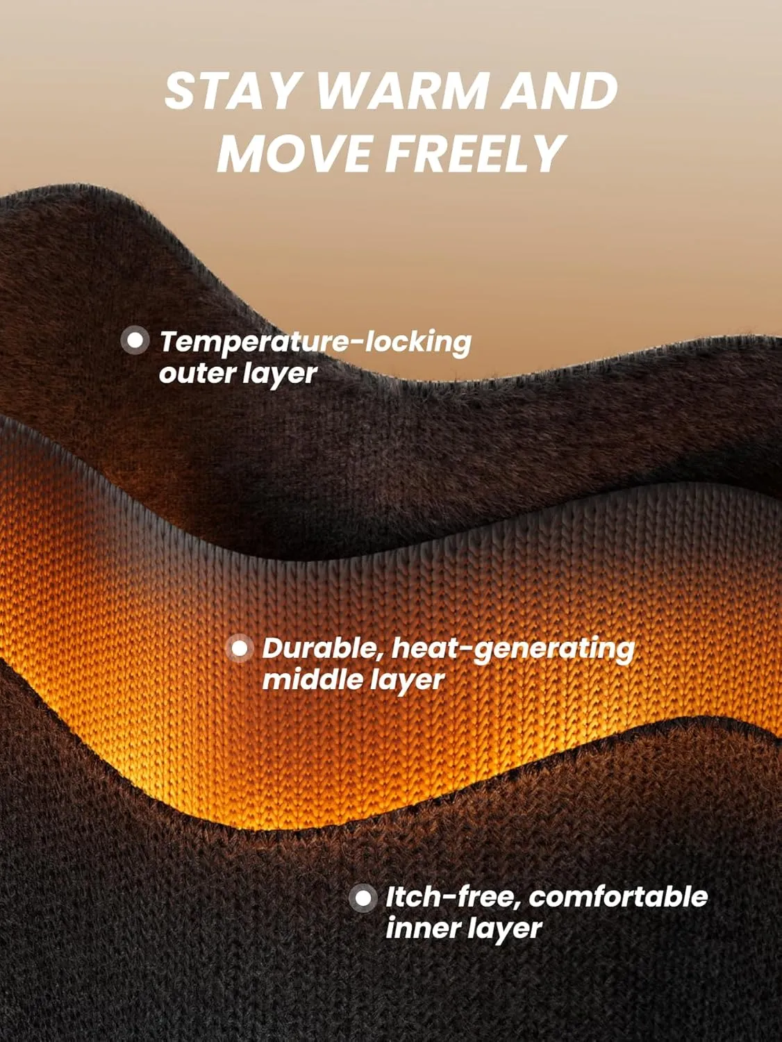 Thermal Underwear Men Fleece Lined - Midweight Long Sleeve Shirt, Base Layer Top for Cold Weather