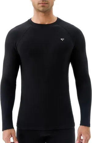 Thermal Underwear Men Fleece Lined - Midweight Long Sleeve Shirt, Base Layer Top for Cold Weather