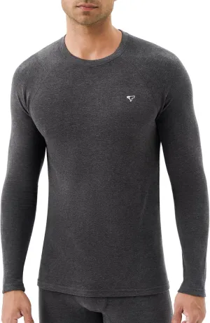 Thermal Underwear Men Fleece Lined - Midweight Long Sleeve Shirt, Base Layer Top for Cold Weather