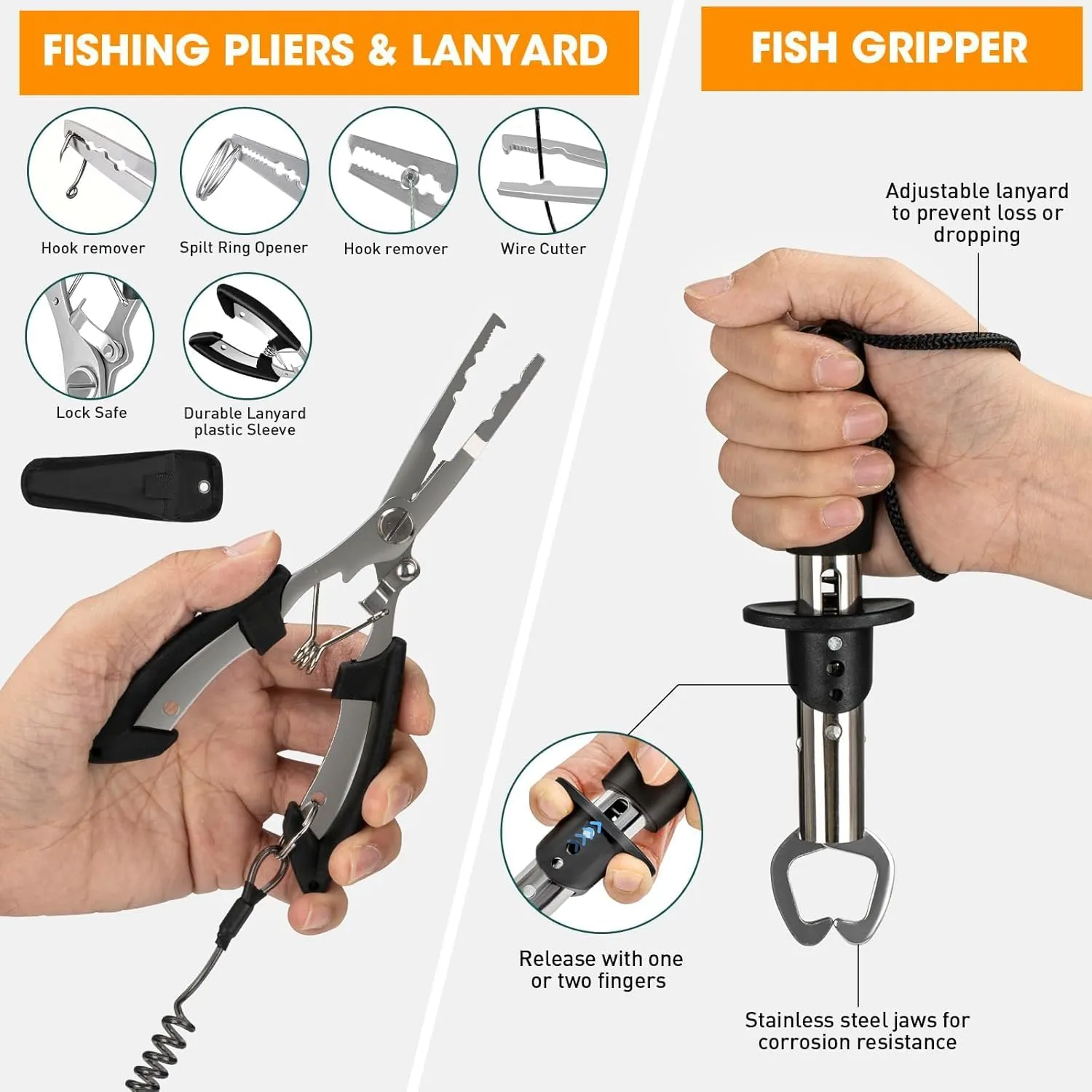 THKFISH 85Pcs Fishing Tool Kit, Fishing Backpack with Tackle Boxes Included, Fishing Tackle Kit Include Fishing Bait Lure Gear Kit, Fishing Pliers, Fish Hook Remover, Lip Gripper