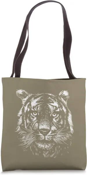 Tiger Large Cat Predatory Cat Tiger Head Tote Bag