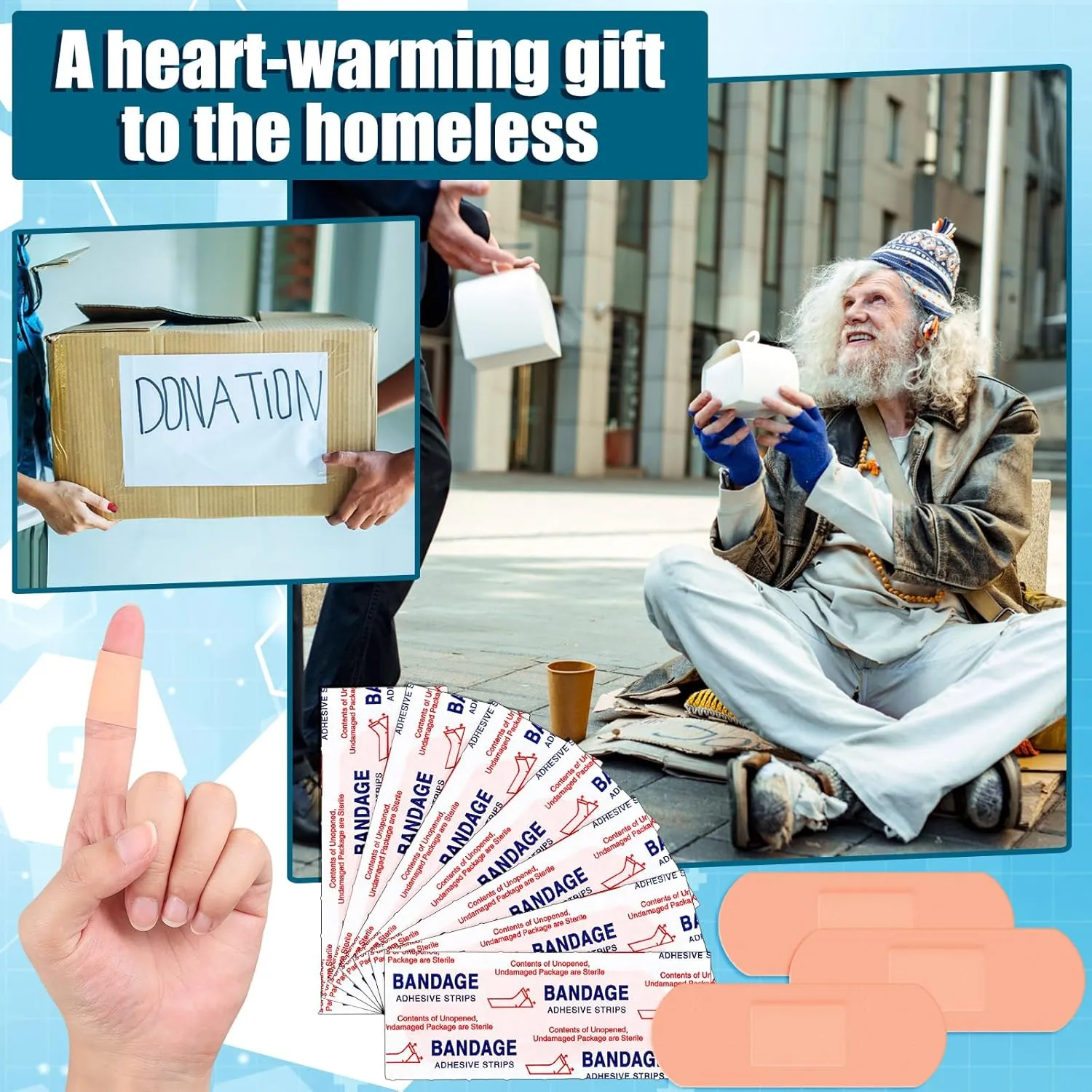 Timgle 3000 Pcs 1" x 3" Adhesive Bandages Bulk Breathable Waterproof Bandages for Sensitive Skin First Aid Kits