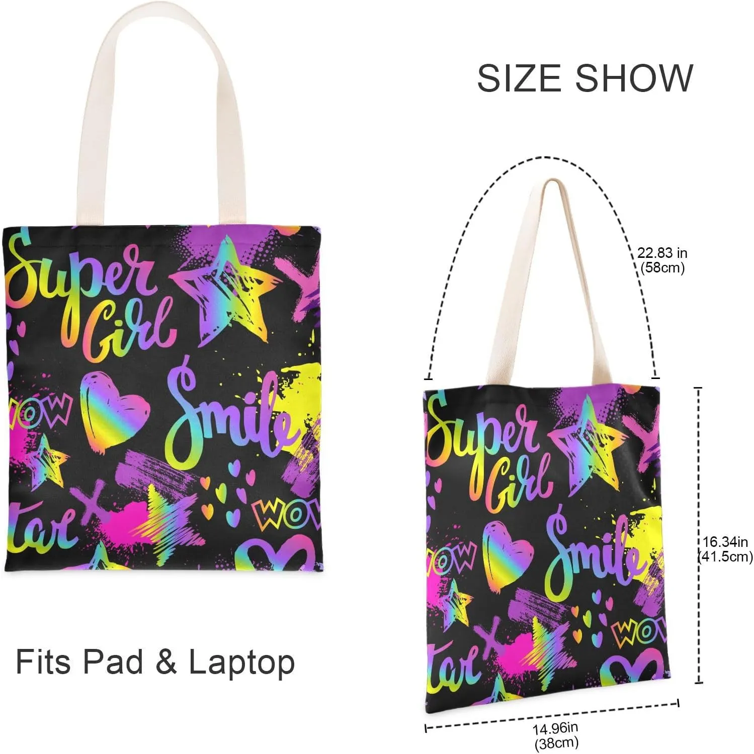 Tote Bag for Women Foldable Tote Bag With Pouch Large Shoulder Bag Top Handle Handbag for Travel Work Pattern 1
