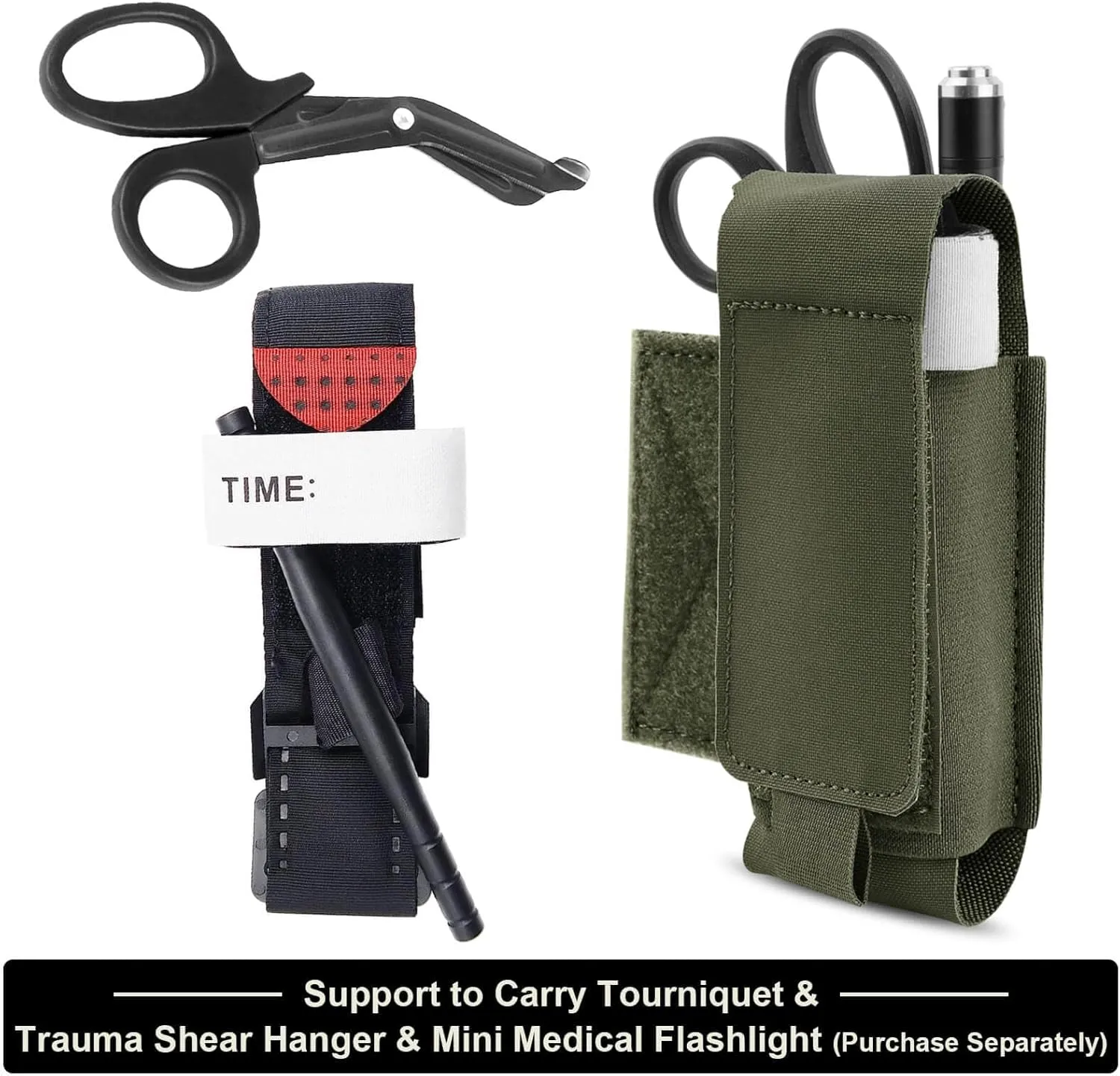 Tourniquet Holder Tactical TQ Holders with Hook and Loop Tourniquet Strap Storage Pouch Medical Pouches for Vest and Duty Belt