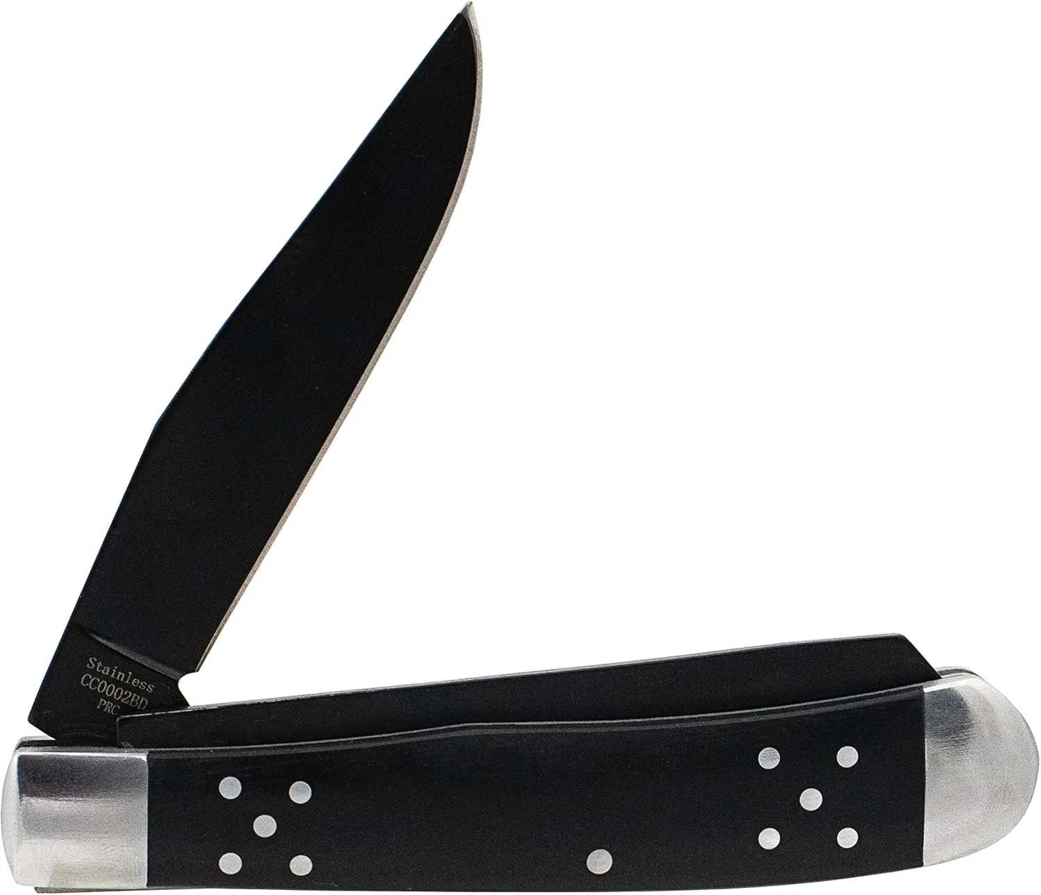 Trapper Series Black Angus Folding Pocket Knife – 3 Stainless Steel Blades in 1 Knife