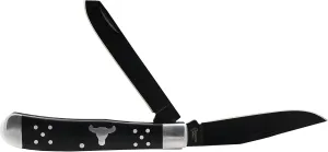 Trapper Series Black Angus Folding Pocket Knife – 3 Stainless Steel Blades in 1 Knife