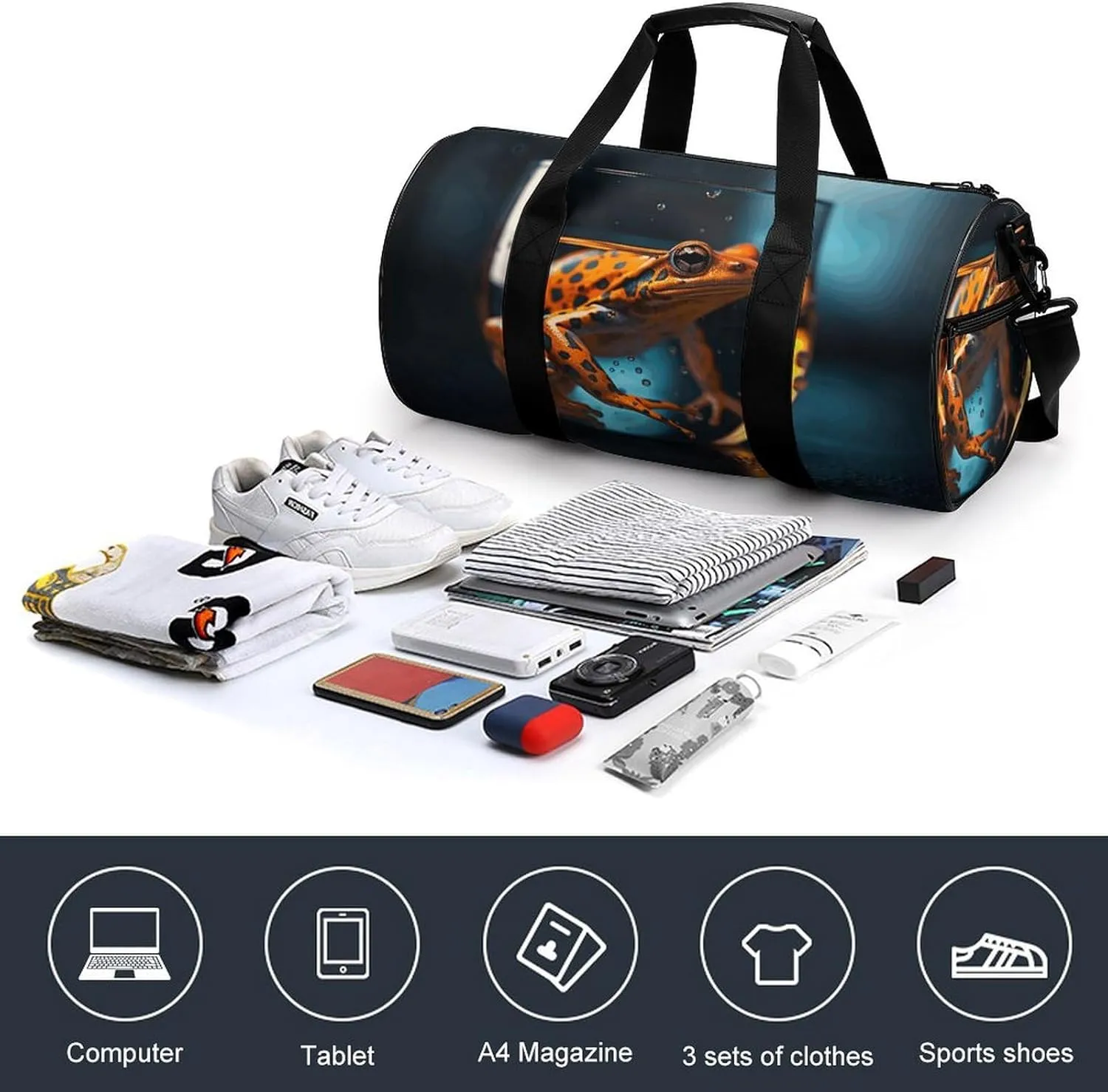 Travel Duffel Bag for Men And Women,Floating in Glass Waterproof Sports Fitness Bag Portable Travel Duffel Bag