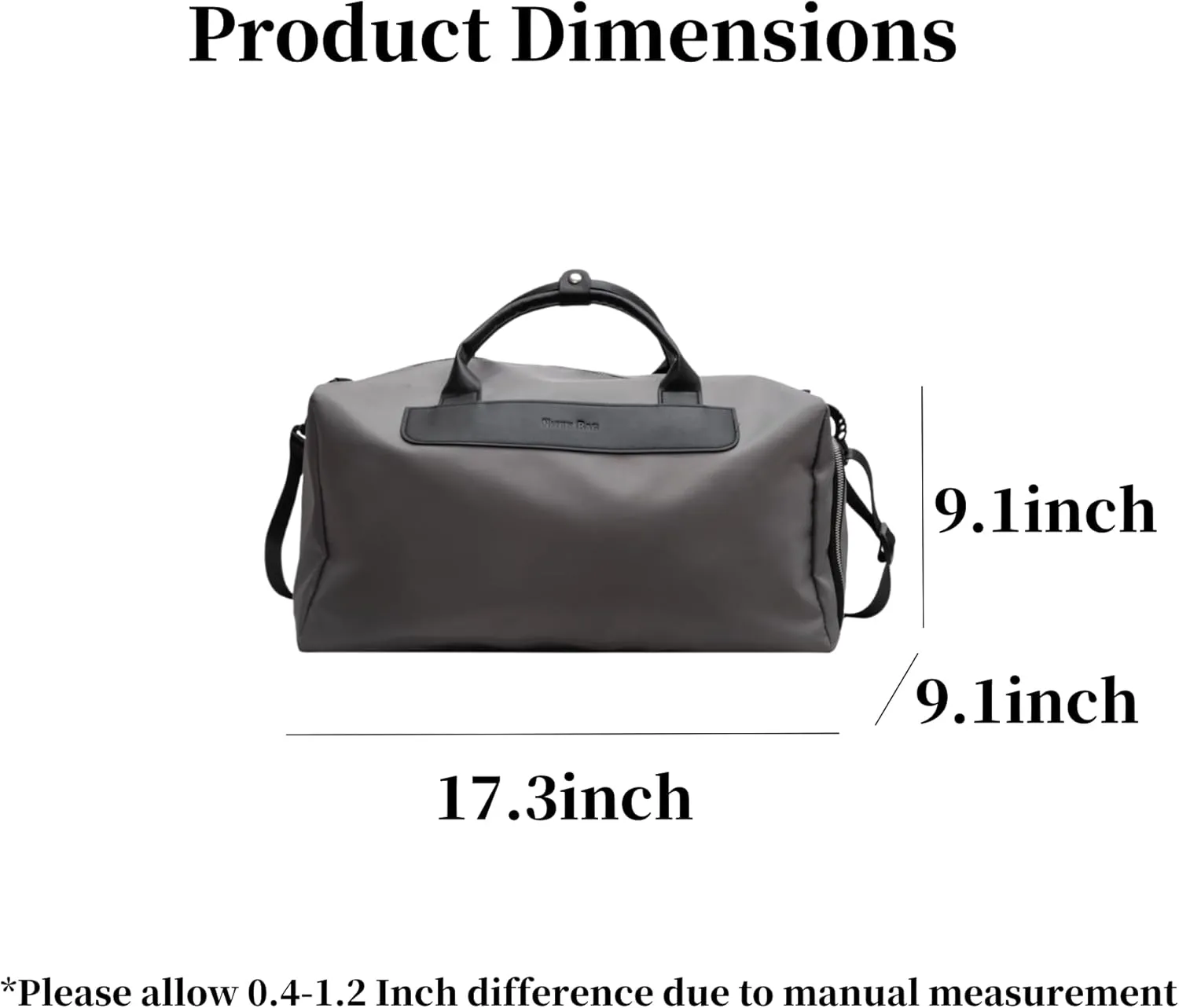 Travel Duffel Bag,Women's Dry-Wet Separated Swim & Sporty Yoga Fitness Bag -17.3x9.1x9.1" Large Capacity with Stylish Design (Grey)