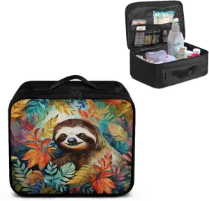 Travel First Aid Kit Cute Sloth Pattern Medicine Box Organizer Storage Empty First Aid Bag Tactical Emergency Medical Kit