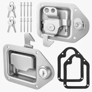 Truck Tool Box Latch, 2 Pack Stainless Steel Toolbox Paddle Lock Replacement Handle with Keys for RV, Truck, Trailer Door, UTV, ATV Box, Campers