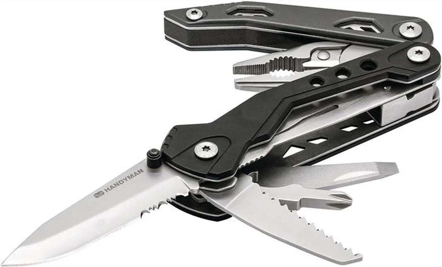True Utility Handyone, 18 in 1 Multitool, Stainless Steel, Silver