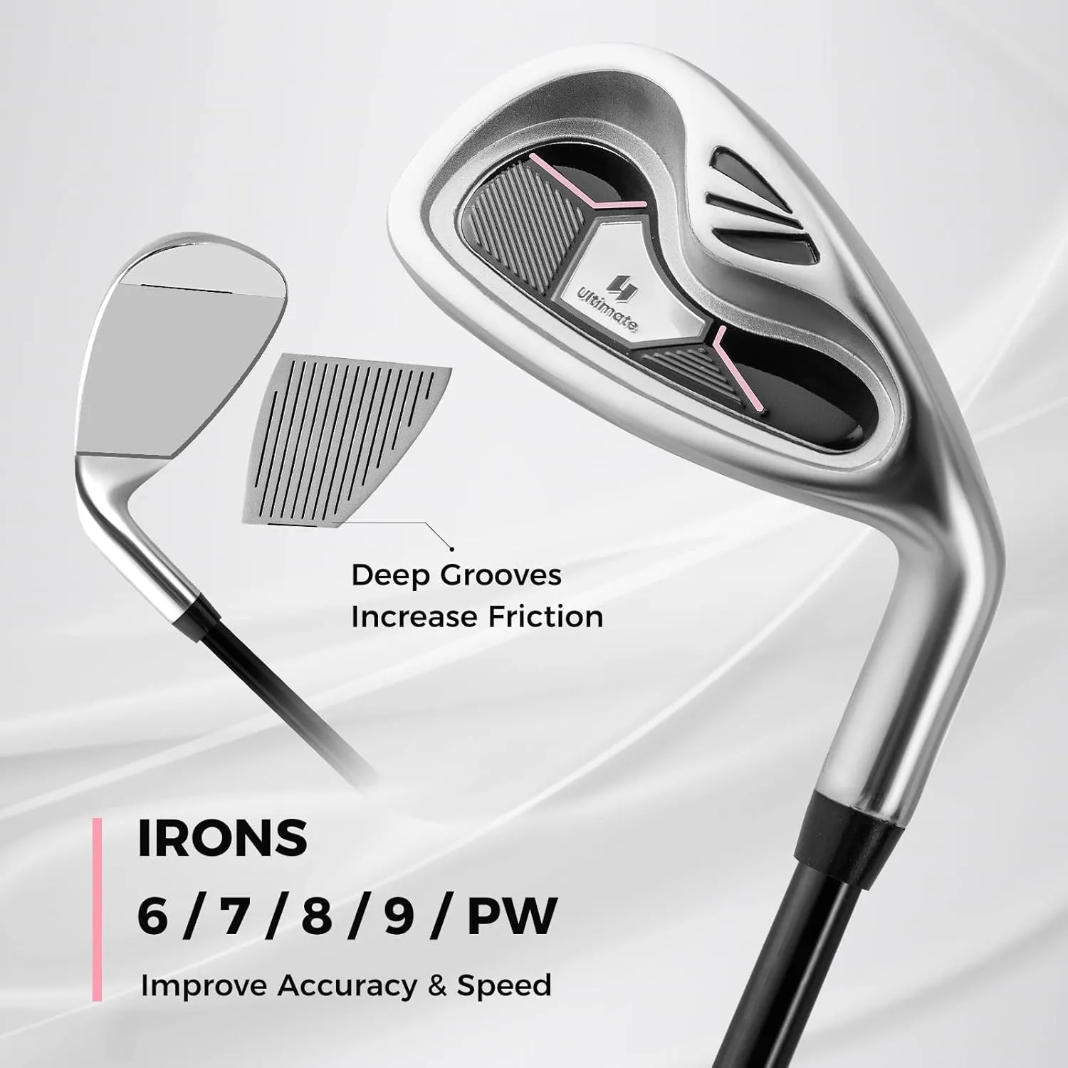 ULTIMATE Women's Complete Golf Club Set, 9/10/11pcs Right Handed Ladies Golf Clubs Set w/ 460cc Alloy Driver, #3 Fairway Wood, #4 Hybrid, #6/#7/#8/#9/#P Irons & Putter