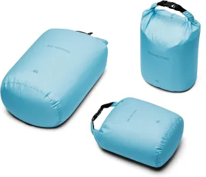 Ultralight Dry Bags 3 Piece Set - Waterproof Siliconized Dry Sack Accessory for Lightweight Travel, Boating, Kayaking, Camping, Swimming(Blue, 2L 4L 8L 3 Pack)