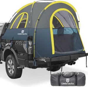 Umbrauto Truck Bed Tent: 6.4-6.7FT PU3000mm Waterproof Pickup Tailgate Truck Tents, Easy Set-up for 2 Person, Fits Full Size Short Bed, Chevy, Dodge, Ford, GMC, Blue