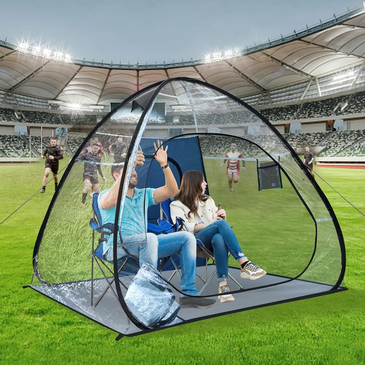 UNP Sports Tent All Weather Clear PVC Camping Pod for Camping, Soccer, Football, and Ice Fishing