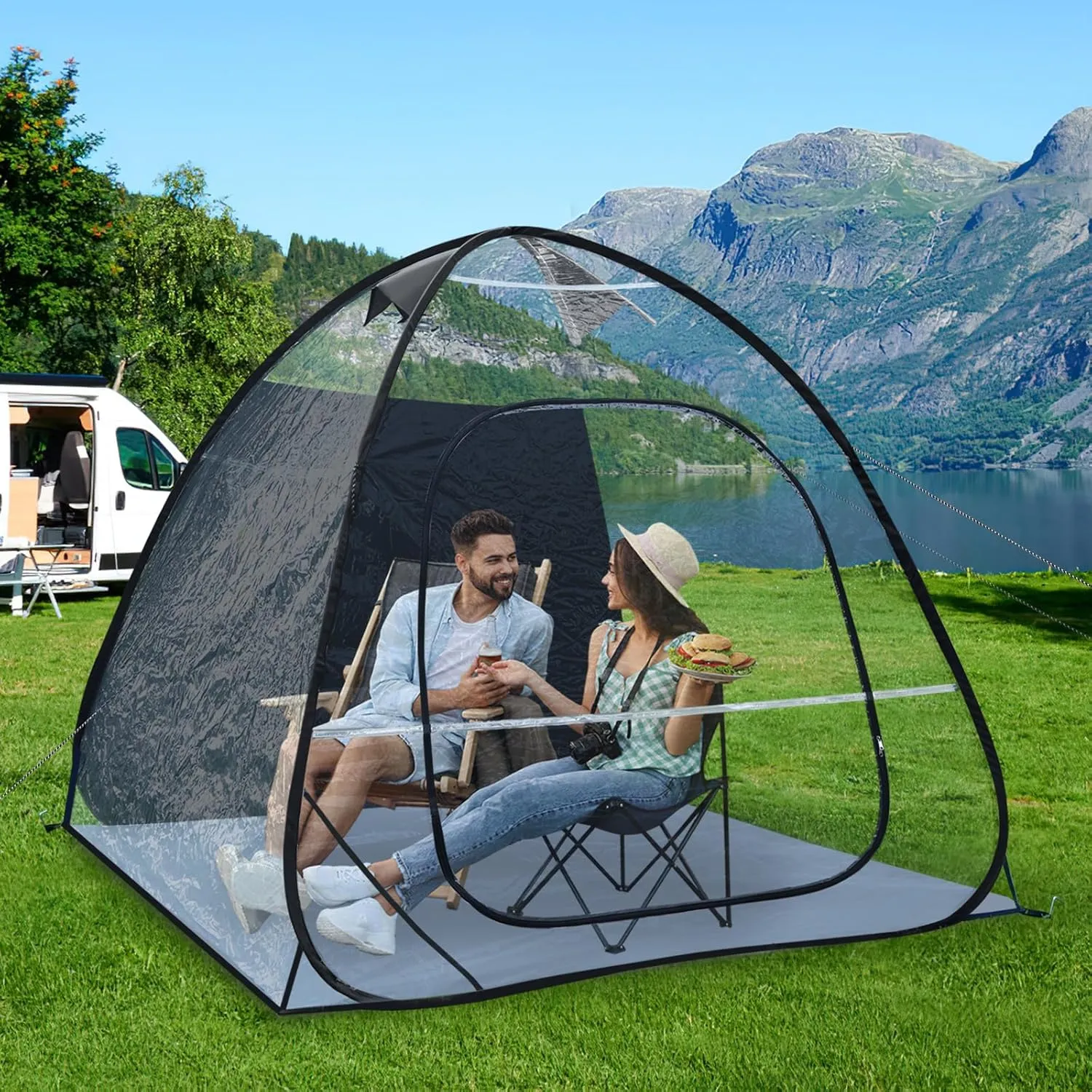 UNP Sports Tent All Weather Clear PVC Camping Pod for Camping, Soccer, Football, and Ice Fishing