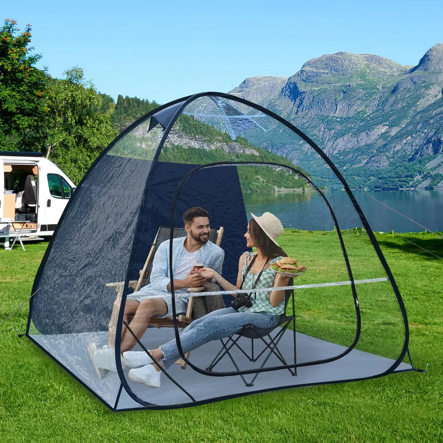 UNP Sports Tent All Weather Clear PVC Camping Pod for Camping, Soccer, Football, and Ice Fishing