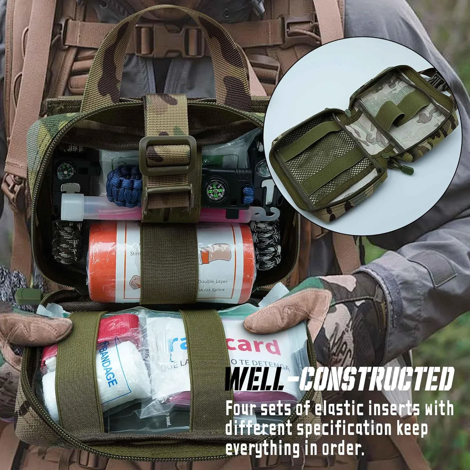 Upgrade Molle Rip Away Ifak Pouch, Tactical Small Belt First Aid Pouch Medical Utility EMT Pouch Only