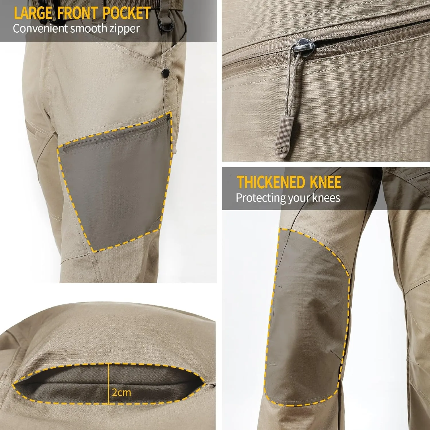 Urban Pro Men's Tactical Cargo Pant Waterproof Ripstop Durable Multi-Pocket Lightweight Work Hiking Outdoor
