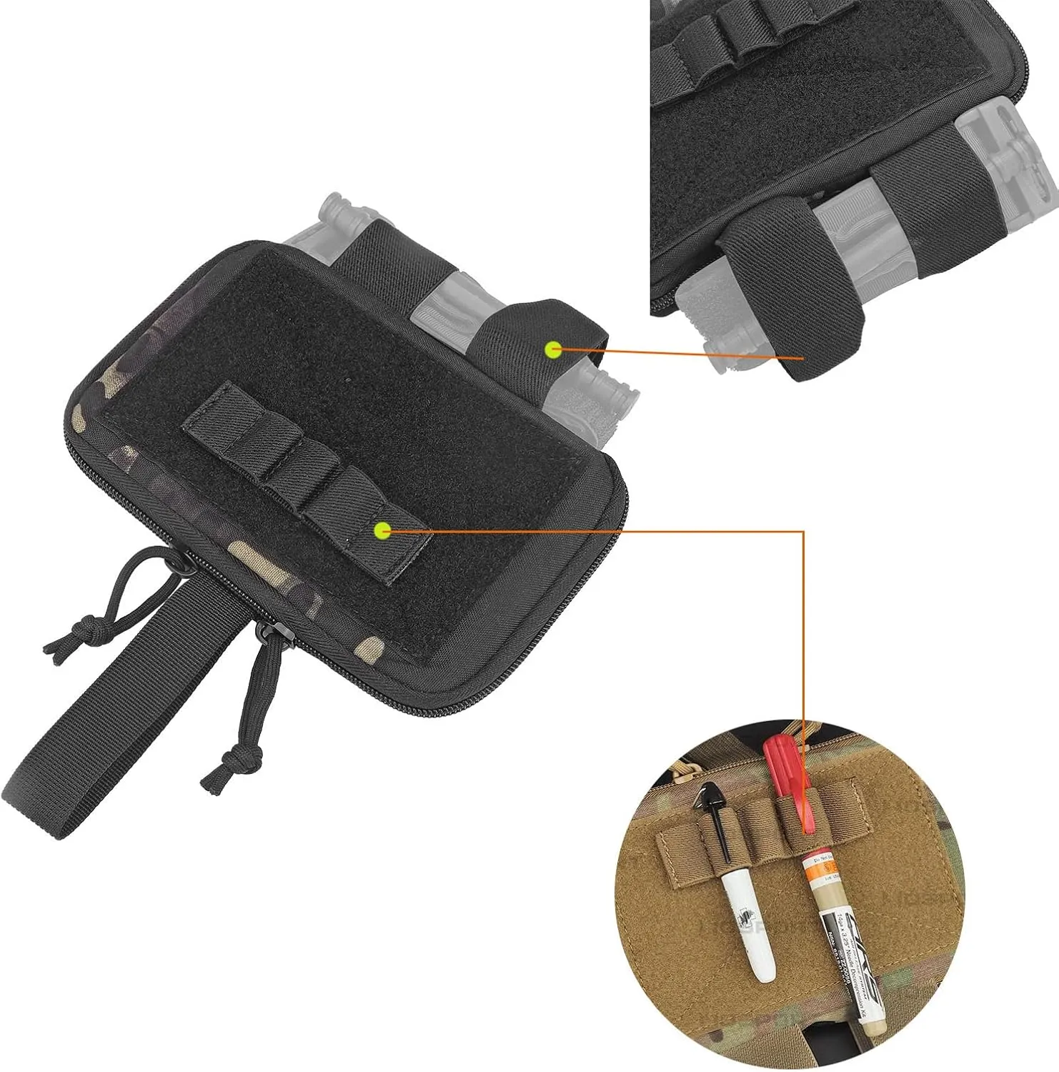 Utility Tactical Medical Pouch Trauma Kit Organizer Tourniquet Holder IFAK Pouch, Emergency EMT Med Kit Tactical First Aid Pouch with Elastic Holder Hook and Loop