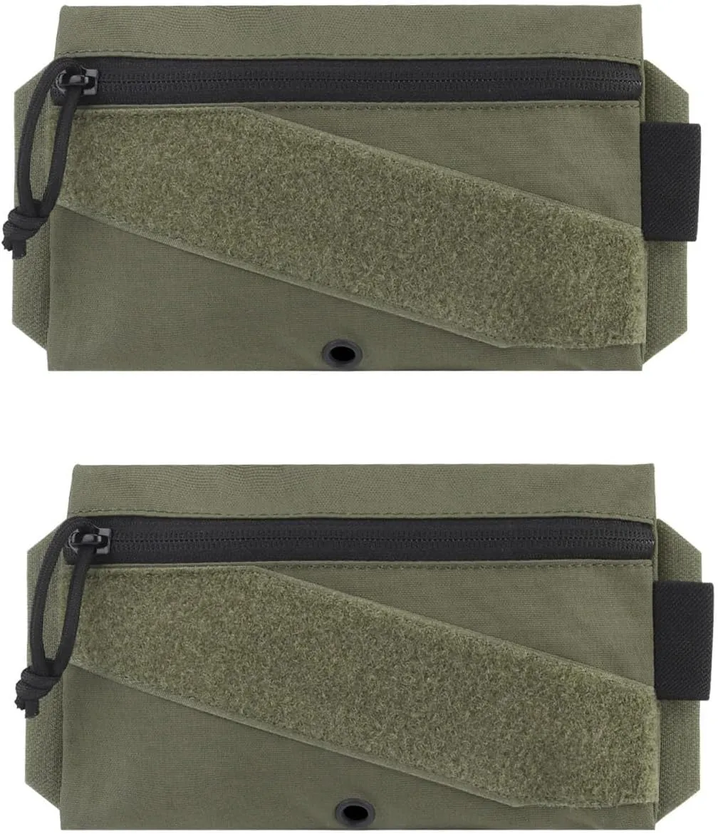 Utility Tactical Zipper Pouch with Hook and Loop Panel ，Sewn Mini Pouch Carrying Kit Tool Pouch for Tactical Vest and Packback 2PC