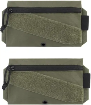 Utility Tactical Zipper Pouch with Hook and Loop Panel ，Sewn Mini Pouch Carrying Kit Tool Pouch for Tactical Vest and Packback 2PC
