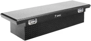 UWS EC10492 Pull Handle 69-Inch Gloss Black Heavy-Wall Aluminum Truck Tool Box with Low Profile, RigidCore Lid