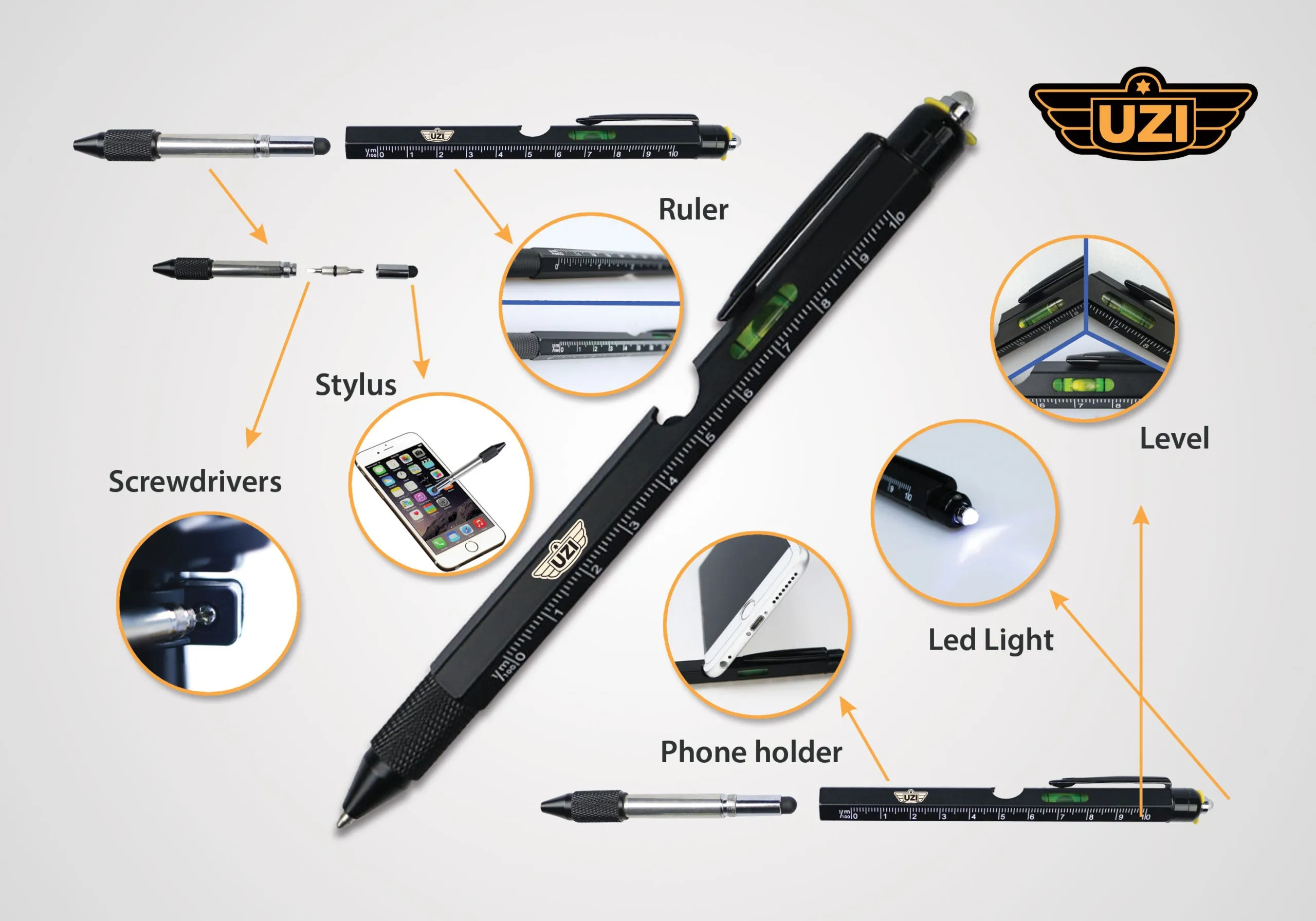 UZI TACTICAL UTILITY PEN W/ Ruler