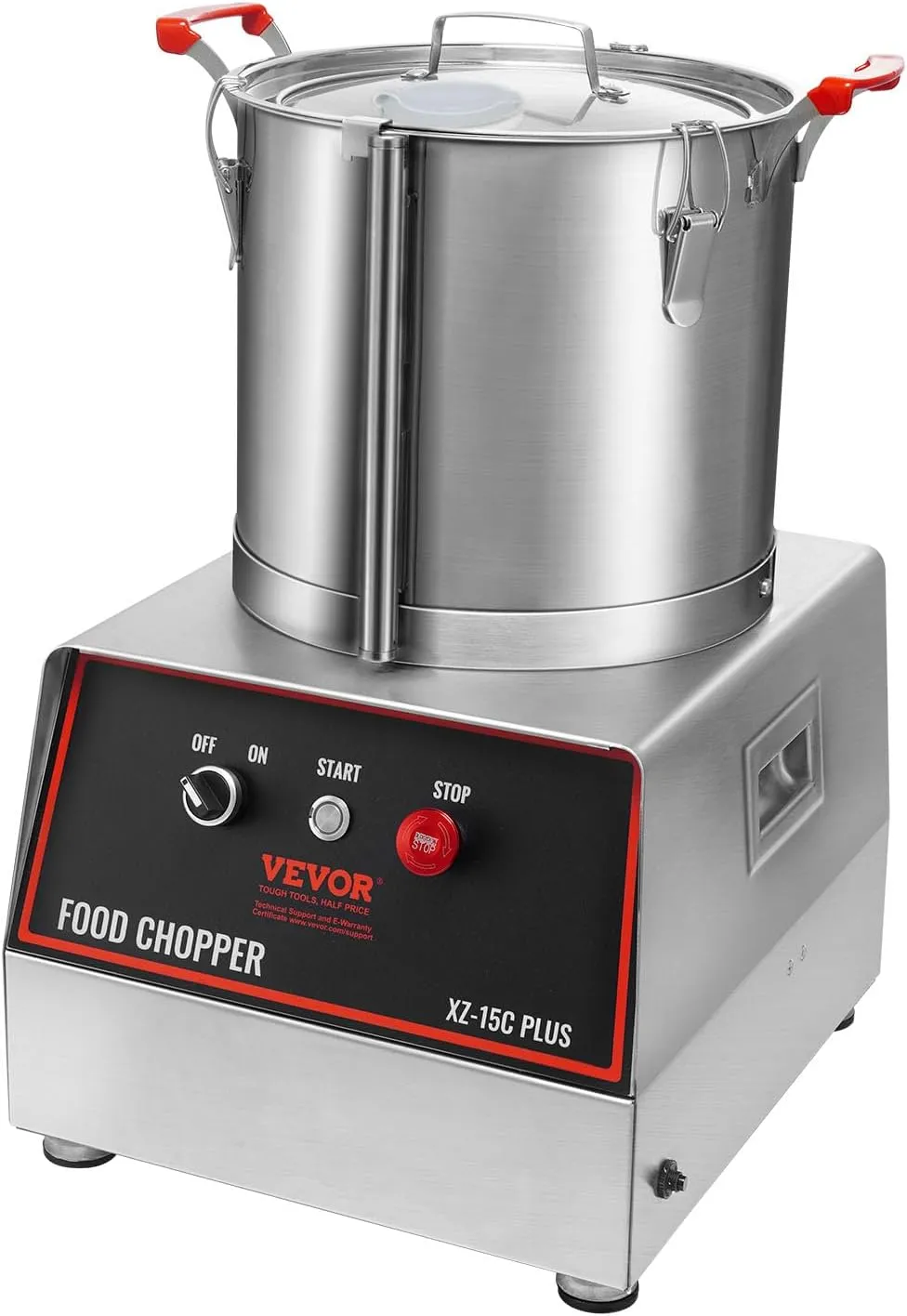 VEVOR Food Processor & Vegetable Chopper, 16 Quart, 1400W Food-Grade Stainless Steel Food Processor Chopper with 2 Extra S-Curve Blades, Multifunctional for Chopping Vegetables, Grains, Nuts