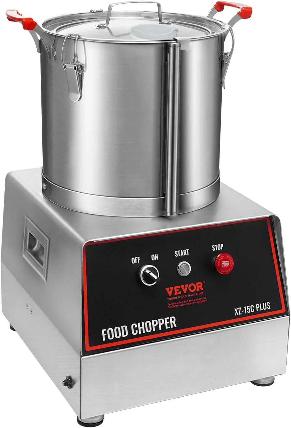 VEVOR Food Processor & Vegetable Chopper, 16 Quart, 1400W Food-Grade Stainless Steel Food Processor Chopper with 2 Extra S-Curve Blades, Multifunctional for Chopping Vegetables, Grains, Nuts