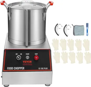 VEVOR Food Processor & Vegetable Chopper, 16 Quart, 1400W Food-Grade Stainless Steel Food Processor Chopper with 2 Extra S-Curve Blades, Multifunctional for Chopping Vegetables, Grains, Nuts